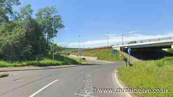 Man in his 60s injured after car smashes into post on busy Gateshead roundabout