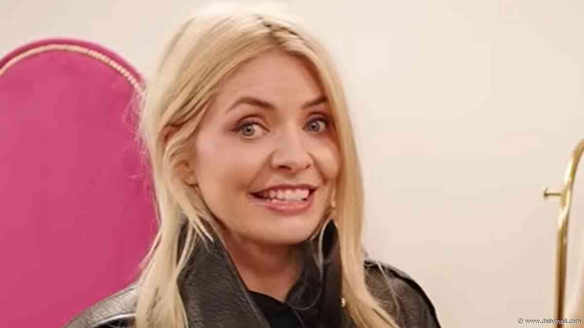 Holly Willoughby reveals her husband has urged her to wear sexier lingerie that 'isn't the colour of a cup of tea' but she says there's no chance because 'they don't fit her anymore'