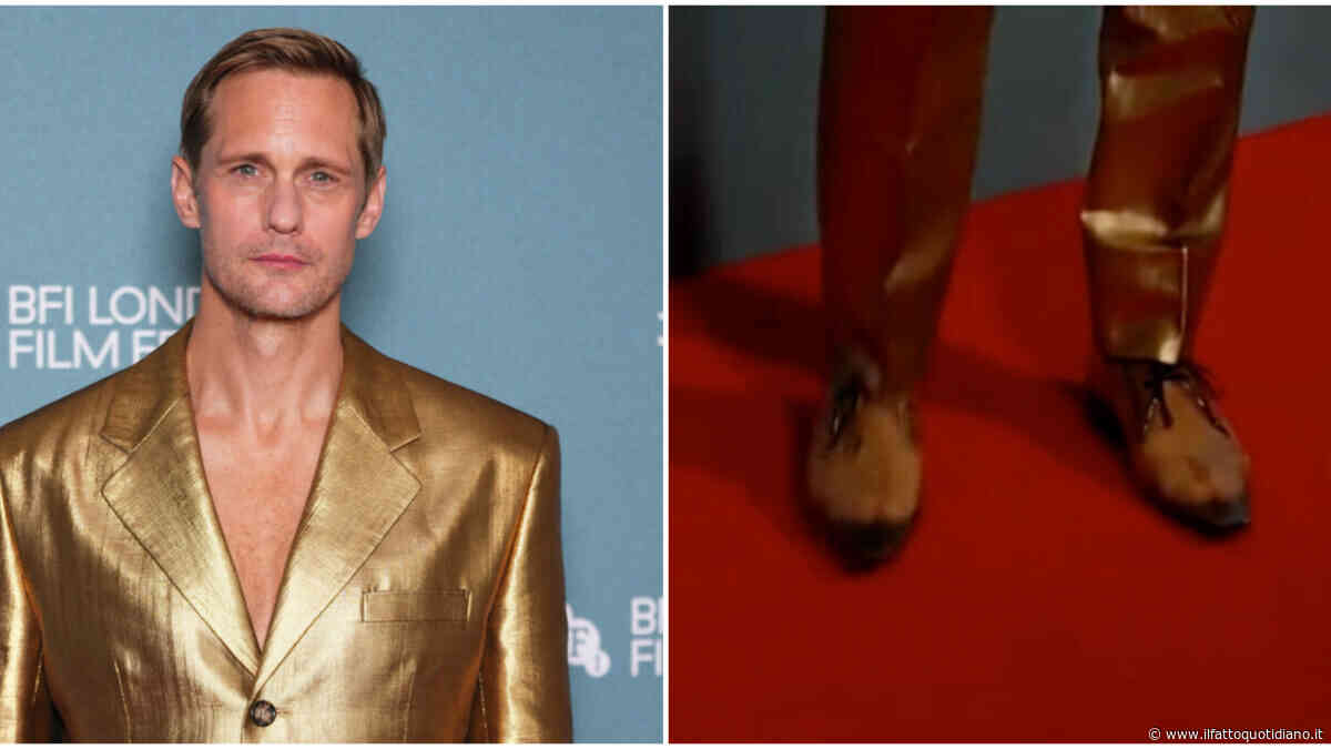 “Prendo un sacco di droghe e poi vedo cosa mi viene in mente, quale ispirazione trovo”: Alexander Skarsgard con le scarpe trasparenti sul red carpet