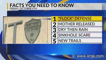 Flock cameras, Mother released, Mild weather, Santa Fe sinkhole, Sandia Peak Ski Area