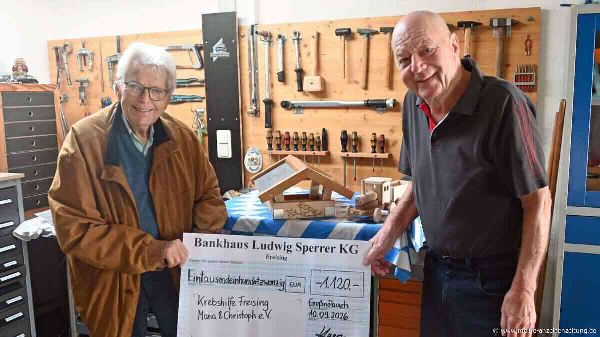 80-jähriger Bastler aus Großnöbach sammelt 1120 Euro für Krebshilfe Freising