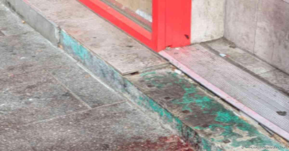 Bloodstains outside takeaway after assault spark 'typical Croydon' reaction