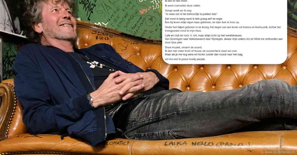Markante geluidsman maakt eigen dood bekend met laatste boodschap: ‘Draai muziek, omarm de sound’