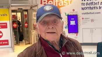Only Fools and Horses star Sir David Jason, 86, is pictured at Belfast airport ahead of his stage show as sitcom celebrates its 45th anniversary
