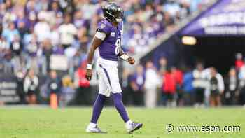 Ravens rule out QB Jackson, turn to Huntley for SNF vs. Falcons