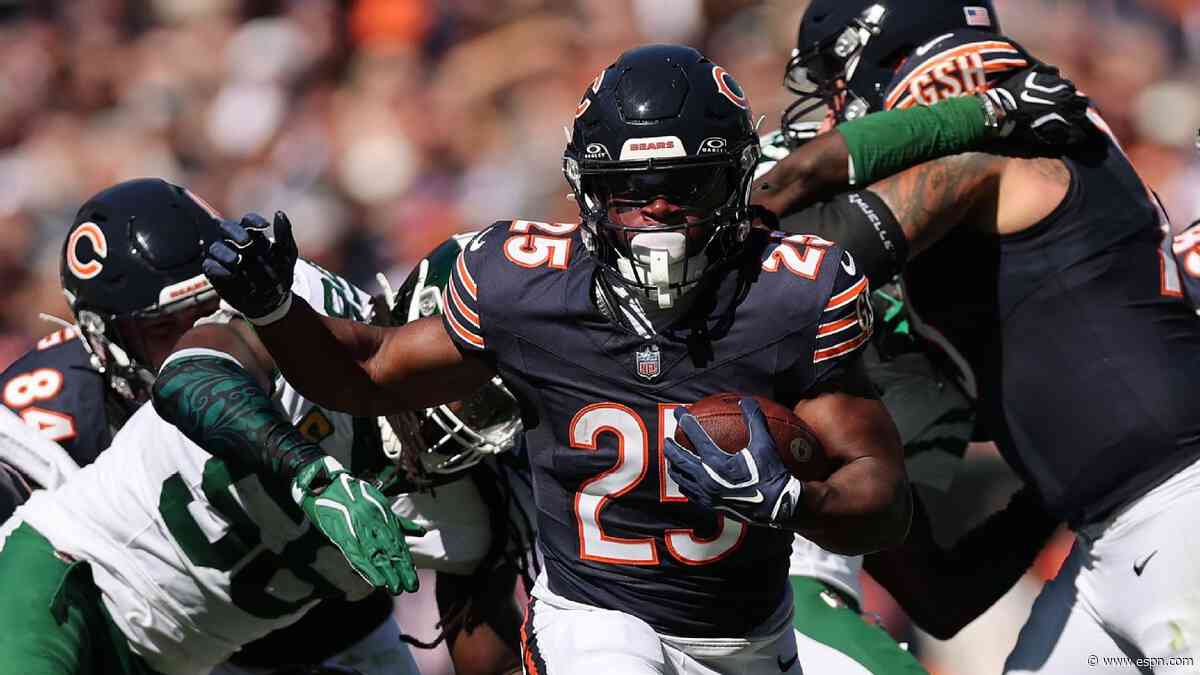 Bears RB Monangai out, QB Williams questionable vs. Packers