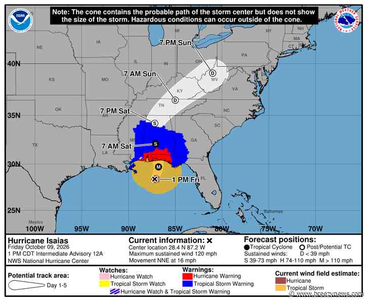 Wind Advisory for Some Local Counties, Tropical Storm Warning for Others