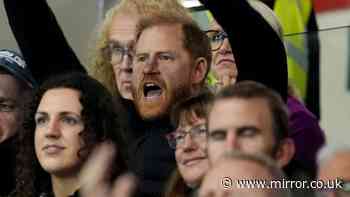 Prince Harry booed as he's spotted at Leicester Tigers game holding beer