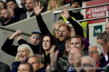 Harry spotted in stands at rugby union match