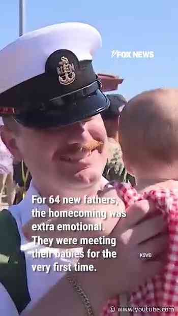 EMOTIONAL HOMECOMING: Sailors meet their babies for first time