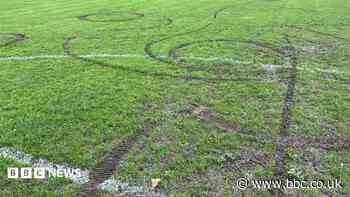 Kids' pitch damaged by vandals on motorbikes