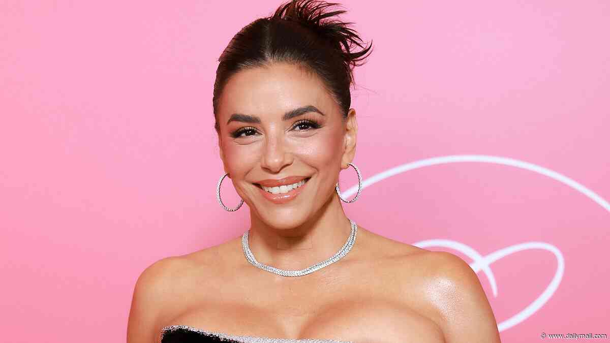 Eva Longoria is the epitome of chic in a strapless black velvet gown as she walks the red carpet for the Monaco Global Gift Gala