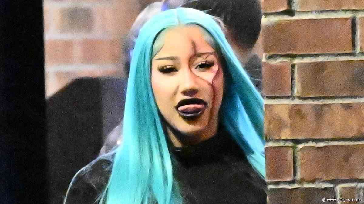 Kim Kardashian's daughter North West, 13, wears gory face paint for night out with pals at Universal Studios's Halloween event in LA