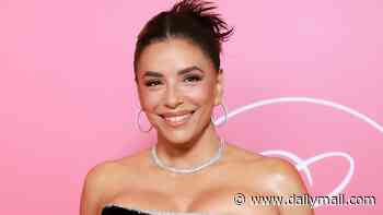 Eva Longoria is the epitome of chic in a strapless black velvet gown as she walks the red carpet for the Monaco Global Gift Gala