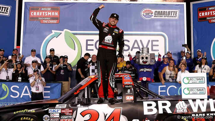 Layne Riggs closes to 17 points of NASCAR Truck lead with Charlotte win