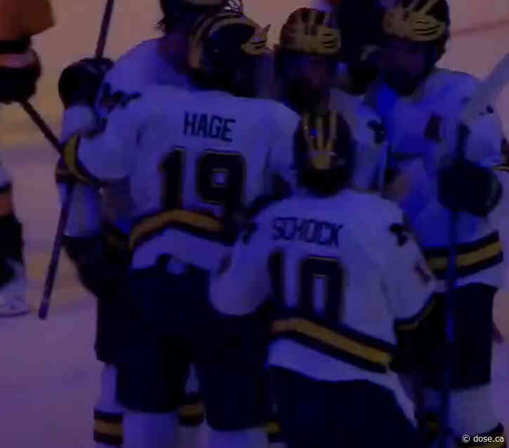Michael Hage scored just one point in Michigan’s 10-1 rout