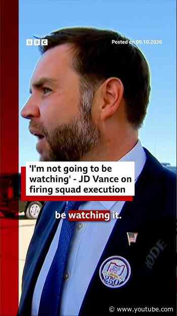 JD Vance casts doubt on firing squad execution and says he will not watch it. #JDVance #US #BBCNews