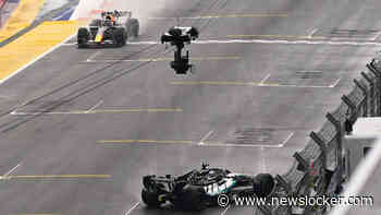 Max Verstappen knalt door en wint natte sprintrace in Singapore, George Russell crasht