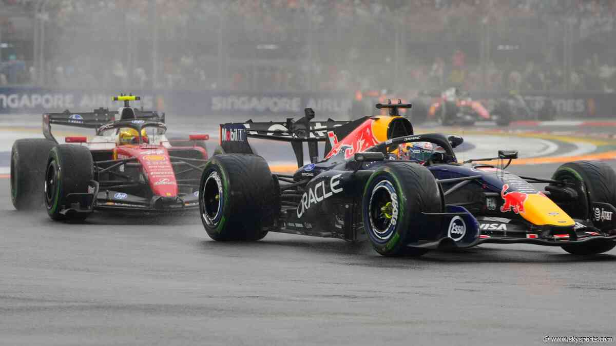 Verstappen wins wet Singapore Sprint after Russell crashes