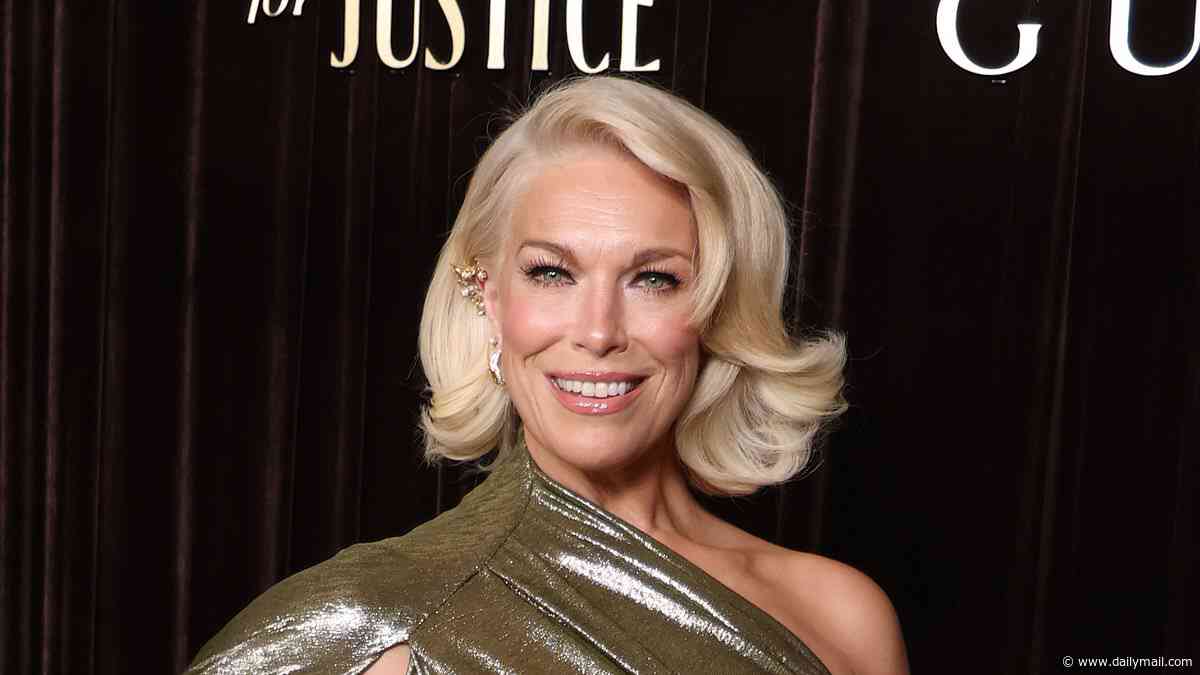 Hannah Waddingham, 52, wows in a figure-hugging green dress as she enjoys fun-filled girls' night with Emma Thompson and Isla Fisher at The Albies