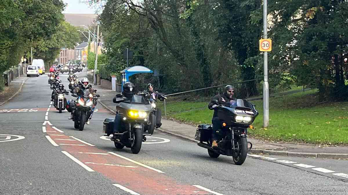 A thousand bikers in convoy across south Wales in tribute to one of their own