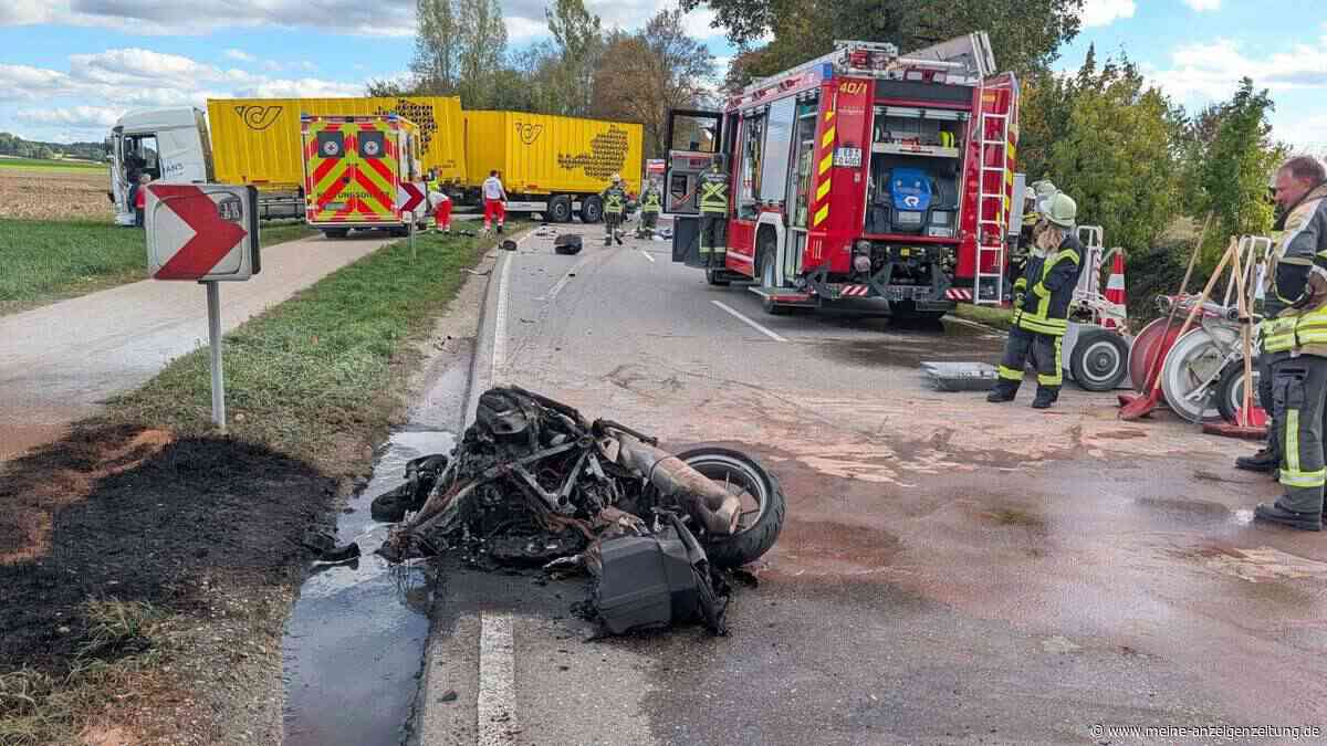 Motorradfahrer (55) aus dem Kreis Mühldorf stirbt nach Frontalcrash mit Lkw