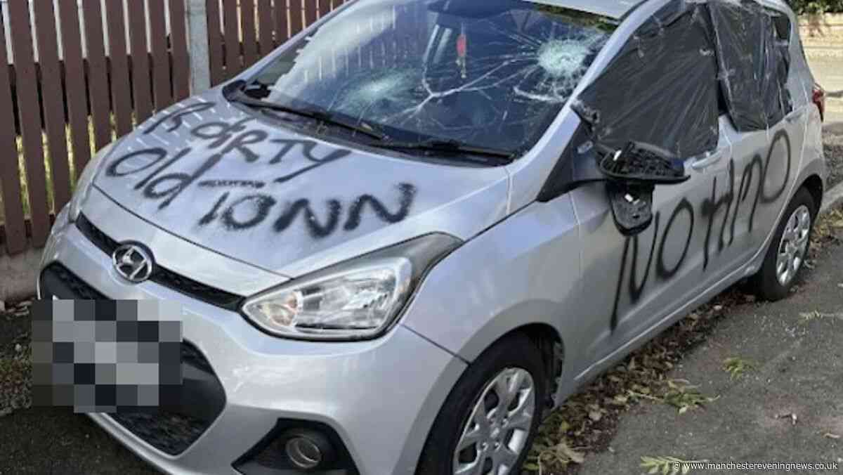 Car smashed up and Salford homes scrawled with 'no HMO' as crime spree escalates