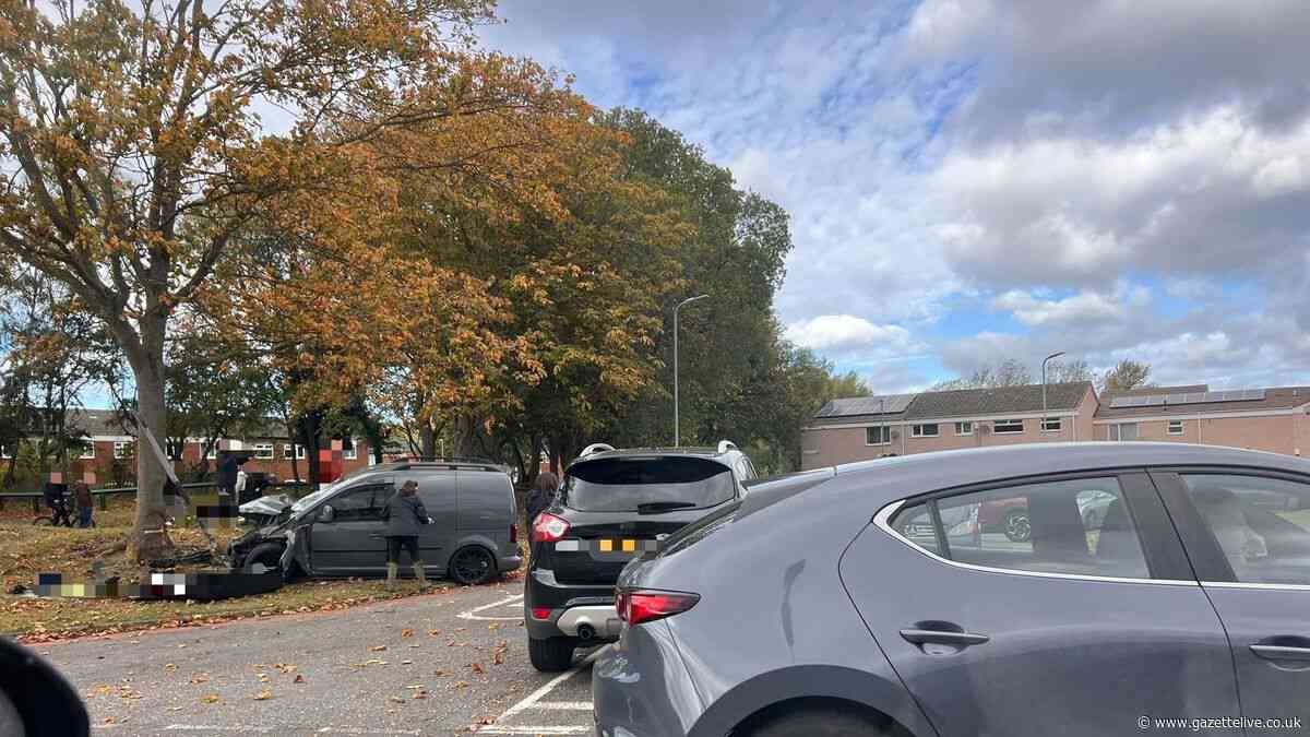 Patient taken to hospital after van crash at Hemlington junction