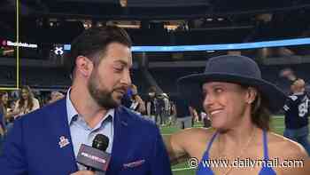 Hilarious moment Dallas Cowboys reporter is interrupted by female admirer live on air abruptly ending segment