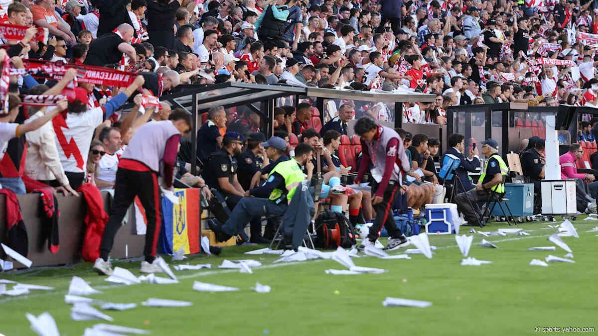 Rayo Vallecano game abandoned after paper plane protest