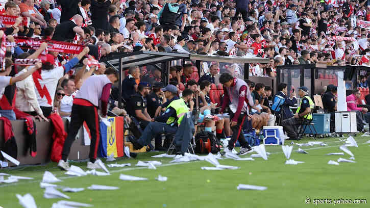 Rayo Vallecano game abandoned after paper plane protest