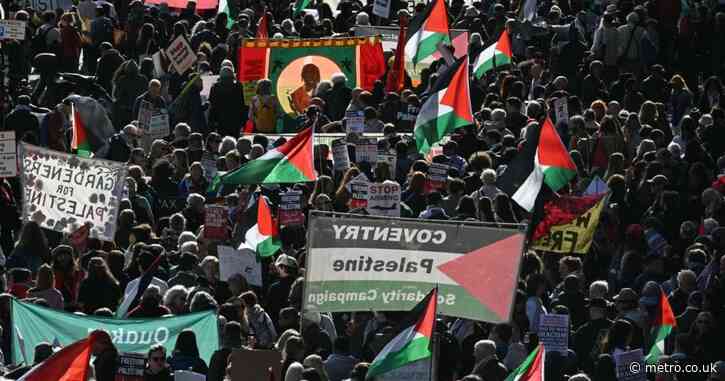 Several arrests at pro-Palestine protests in London after suspected ‘criminal damage’ to war memorial