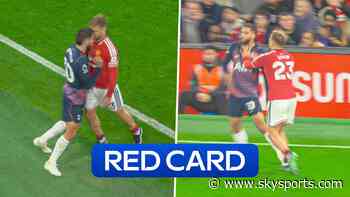 Bentancur SENT-OFF for headbutt on Shaw!
