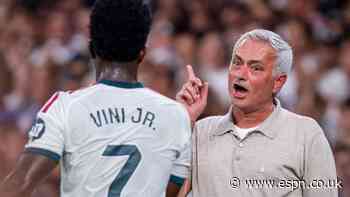 Vinícius Júnior benched for Madrid v Villarreal