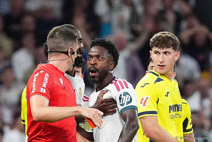 Vini Jr sent off and has goal ruled out for pulling opponent's hair 🎥