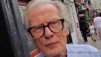Bill Nighy falls victim to Meta's 'pervert glasses' as he is secretly filmed by YouTube prankster outside cafe