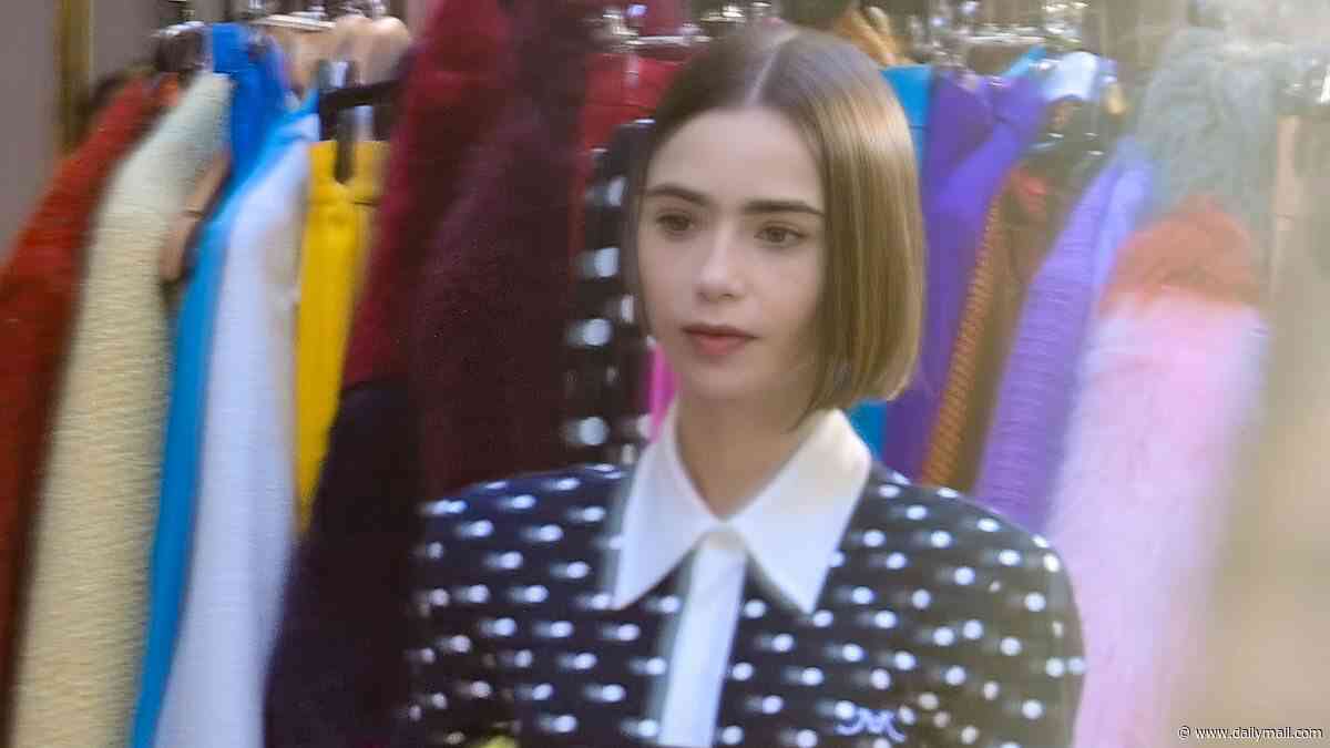 Emily in Holborn? Historic corner of London is turned into Paris for Lily's last (very lucrative) advertising shoot