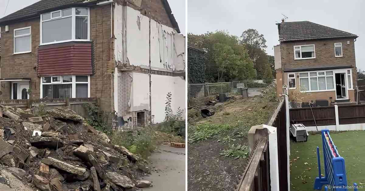 Buurman sloopt zijn helft van Britse twee-onder-een-kapwoning: ‘Dit is een nachtmerrie’