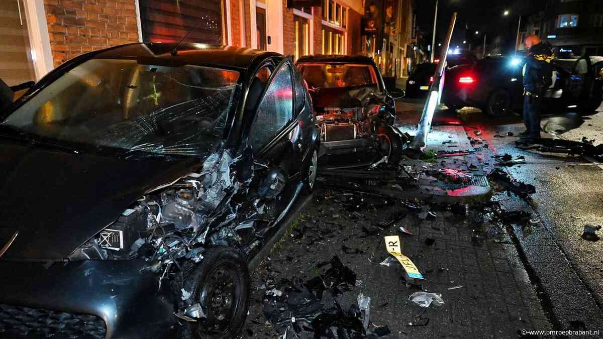 Ravage nadat gehuurde BMW crasht in Tilburg, drie mannen gaan ervandoor