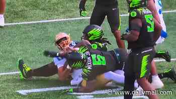 Furious college football fans say Oregon's Bear Alexander should be banned for hit on UCLA's Nico Iamaleava