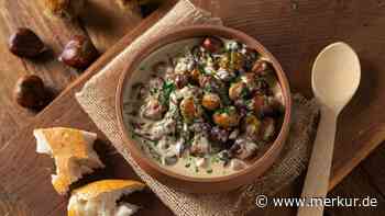 Herzhaftes Maronen-Pilz-Ragout mit Esskastanien, Portwein und Sahne