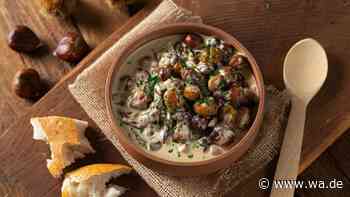 Herzhaftes Maronen-Pilz-Ragout mit Esskastanien, Portwein und Sahne