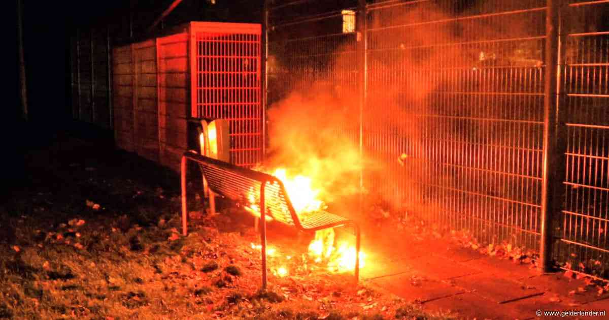 Brandstichting bij Cruyff Court in Tiel: bankje in vlammen
