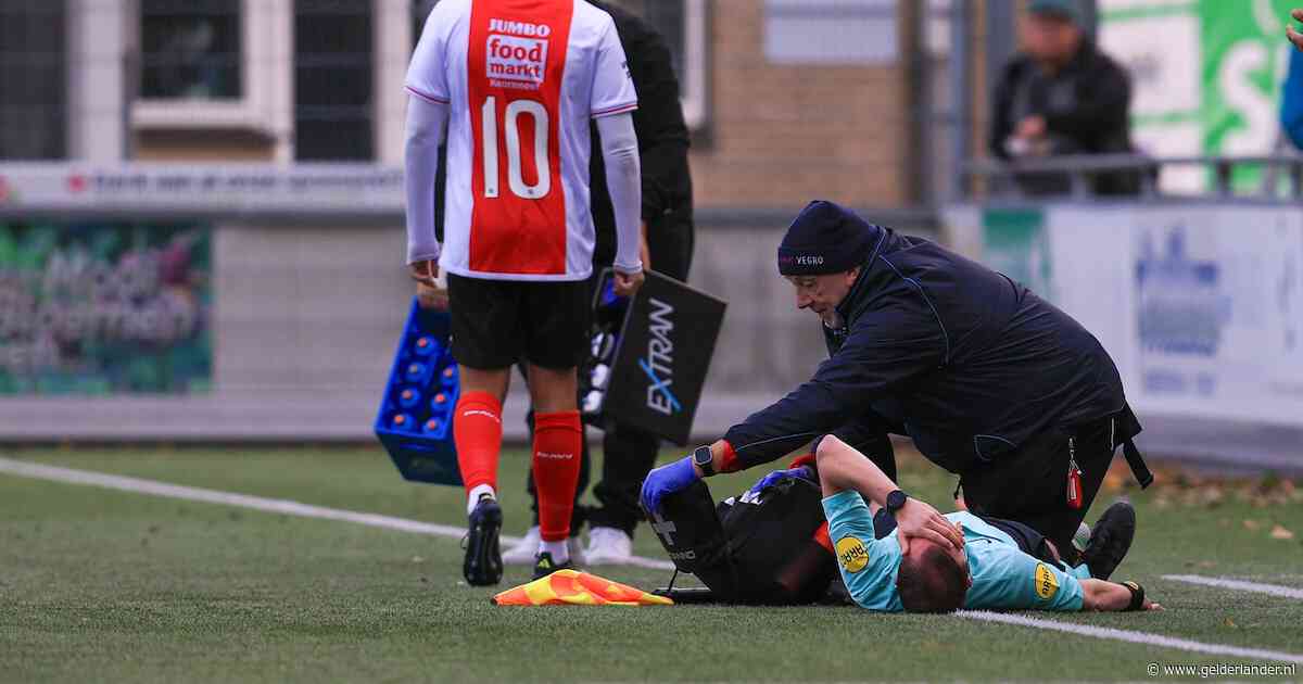 Grensrechter kan niet verder na wespensteek, voetbalwedstrijd gestaakt: ‘Misschien is hij wel allergisch’