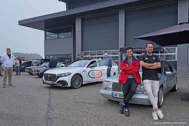 Dominic en Samuel sloten spontaan met oude W124 aan bij strak georganiseerde Mercedes-wereldtoer