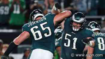 Sources: Eagles to keep retired Johnson on 53-man roster amid OL changes