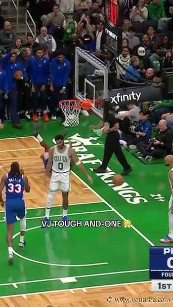 VJ Edgecombe with the tough and-one! 😤 #shorts #76ers #sixers