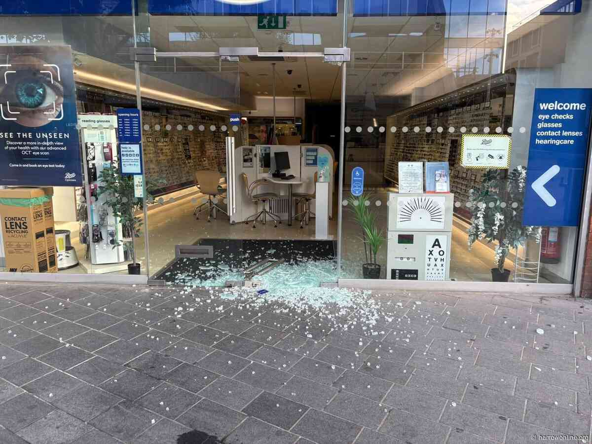 Boots Opticians in Harrow Town Centre closed following break-in