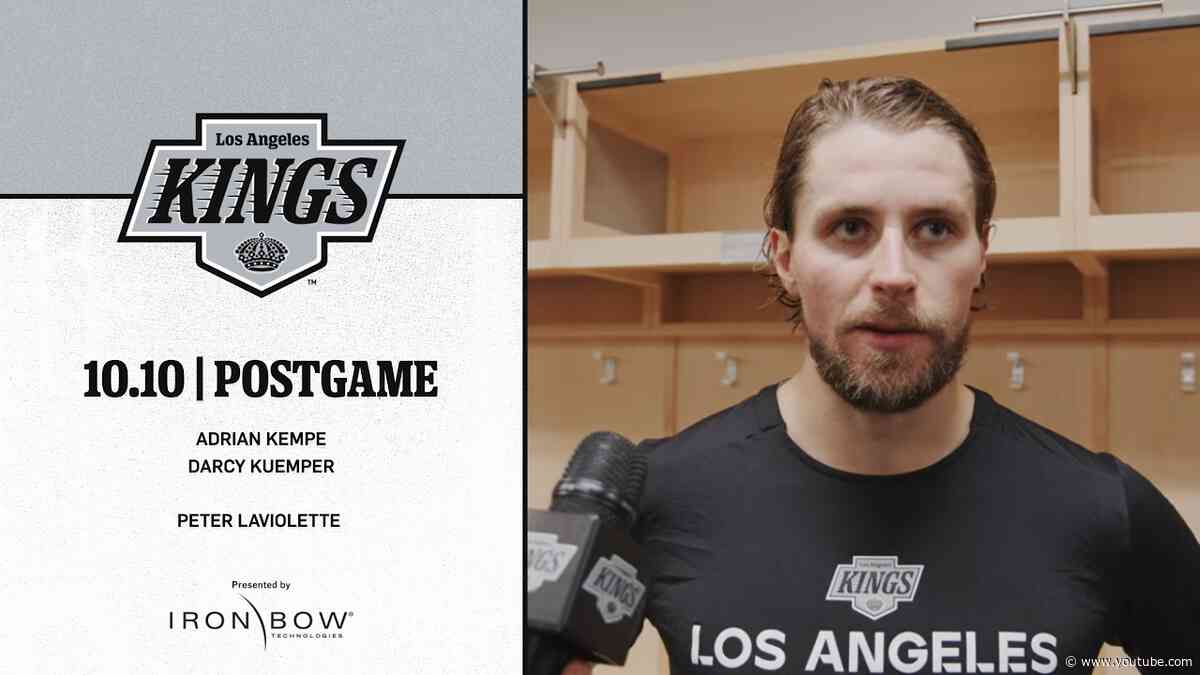 MEDIA: Adrian Kempe, Darcy Kuemper and Peter Laviolette | 10.10.26 Postgame at VGK