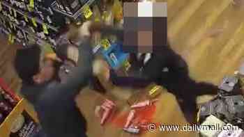 Confronting CCTV emerges of teens allegedly stealing alcohol during terrifying bottle shop rampage - as a teen, 13, is arrested